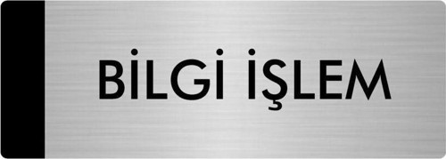 Metal Yönlendirme Levhası, Departman Kapı Isimliği Bilgi İşlem 10X20 Cm Gümüş Renk