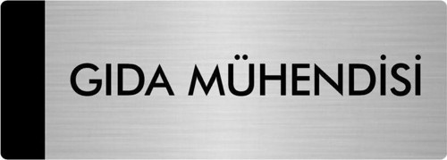 Metal Yönlendirme Levhası, Departman Kapı Isimliği Gıda Mühendisi 5X20 Cm Gümüş Renk
