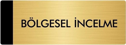 Metal Yönlendirme Levhası, Departman Kapı Isimliği Bölgesel İncelme 5X20 Cm Altın Renk