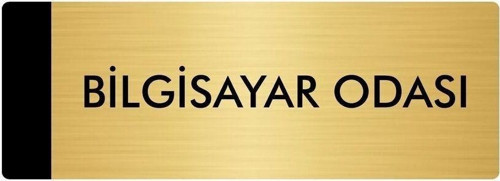 Metal Yönlendirme Levhası, Departman Kapı Isimliği Bilgisayar Odası 10X20 Cm Altın Renk