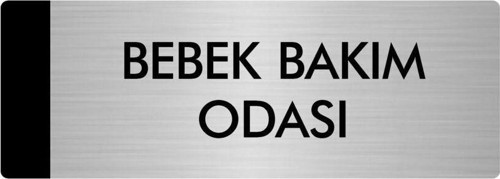 Metal Yönlendirme Levhası, Departman Kapı Isimliği Bebek Bakım Odası 5X20 Cm Gümüş Renk