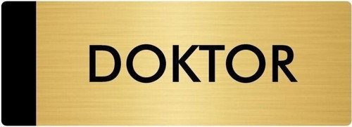 Metal Yönlendirme Levhası, Departman Kapı Isimliği Doktor 5X20 Cm Altın Renk