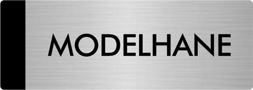 Metal Yönlendirme Levhası, Departman Kapı Isimliği Modelhane 10X20 Cm Gümüş Renk