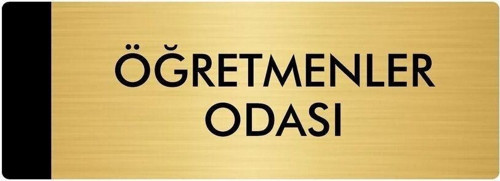 Metal Yönlendirme Levhası, Departman Kapı Isimliği Öğretmenler Odası 5X20 Cm Altın Renk
