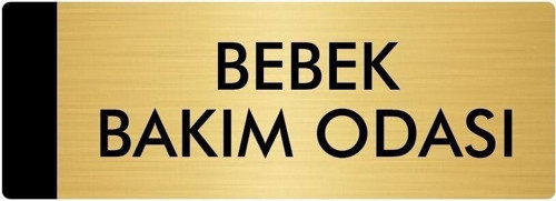 Metal Yönlendirme Levhası, Departman Kapı Isimliği Bebek Bakım Odası 5X20 Cm Altın Renk
