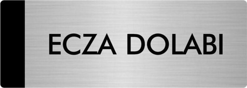 Metal Yönlendirme Levhası, Departman Kapı Isimliği Ecza Dolabı 10X20 Cm Gümüş Renk