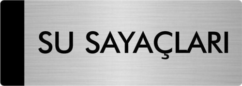 Metal Yönlendirme Levhası, Departman Kapı Isimliği Su Sayaçları 5X20 Cm Gümüş Renk