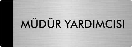 Metal Yönlendirme Levhası, Departman Kapı Isimliği Müdür Yardımcısı 7X20 Cm Gümüş Renk