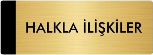 Metal Yönlendirme Levhası, Departman Kapı Isimliği Halkla İlişkiler 5X20 Cm Altın Renk