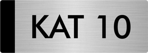 Metal Yönlendirme Levhası, Departman Kapı Isimliği Kat 10 7X20 Cm Gümüş Renk