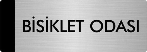 Metal Yönlendirme Levhası, Departman Kapı Isimliği Bisiklet Odası 10X20 Cm Gümüş Renk