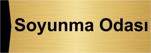 Soyunma Odası 10X20Cm Altın Renk Metal Yönlendirme Levhası