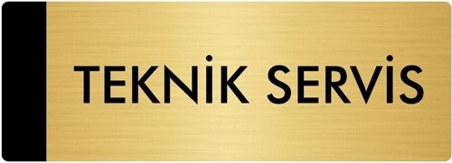 Metal Yönlendirme Levhası, Departman Kapı Isimliği Teknik Servis 7X20 Cm Altın Renk