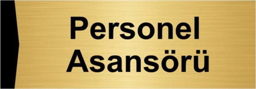 Personel Asansörü 10X20Cm Altın Renk Metal Yönlendirme Levhası