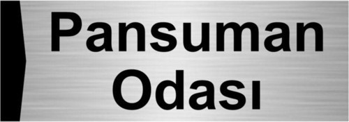 Pansuman Odası 10X20Cm Gümüş Renk Metal Yönlendirme Levhası