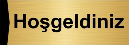 Hoşgeldiniz 10X20Cm Altın Renk Metal Yönlendirme Levhası