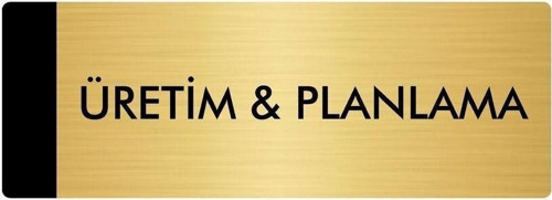 Metal Yönlendirme Levhası, Departman Kapı Isimliği Üretim & Planlama 7X20 Cm Altın Renk