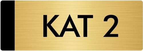 Metal Yönlendirme Levhası, Departman Kapı Isimliği Kat 2 10X20 Cm Altın Renk
