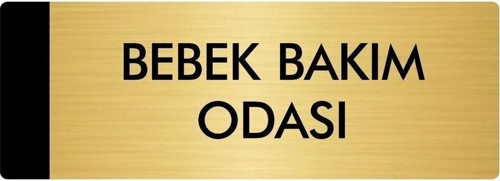 Metal Yönlendirme Levhası, Departman Kapı Isimliği Bebek Bakım Odası 7X20 Cm Altın Renk