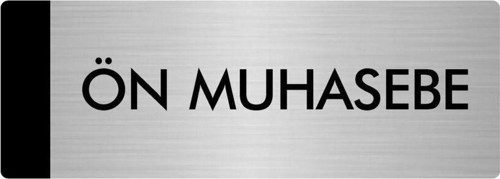 Metal Yönlendirme Levhası, Departman Kapı Isimliği Ön Muhasebe 7X20 Cm Gümüş Renk