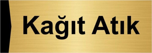 Kağıt Atık 5X20Cm Altın Renk Metal Yönlendirme Levhası