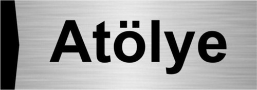 Atölye 10X20Cm Gümüş Renk Metal Yönlendirme Levhası