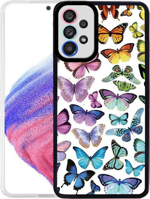 Samsung Galaxy A23 Kapak Kamera Korumalı Kelebek Desenli Ultra İnce Silikon Kılıf