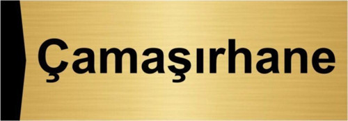 Çamaşırhane 10X20Cm Altın Renk Metal Yönlendirme Levhası