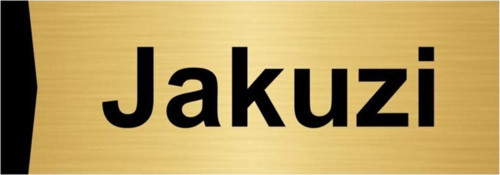 Jakuzi 7X20Cm Altın Renk Metal Yönlendirme Levhası
