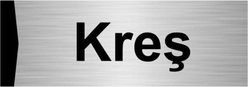 Kreş 10X20Cm Gümüş Renk Metal Yönlendirme Levhası
