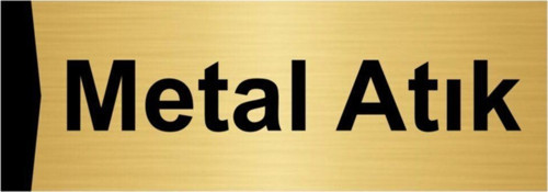 Metal Atık 7X20Cm Altın Renk Metal Yönlendirme Levhası