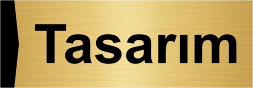 Tasarım 5X20Cm Altın Renk Metal Yönlendirme Levhası