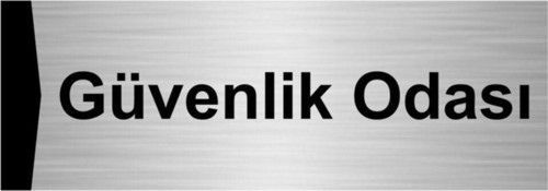 Güvenlik Odası 10X20Cm Gümüş Renk Metal Yönlendirme Levhası