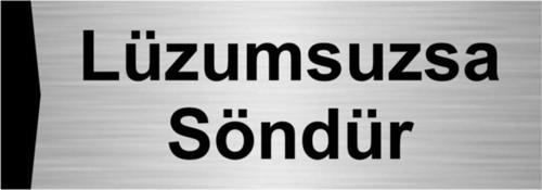 Lüzumsuzsa Söndür 7X20Cm Gümüş Renk Metal Yönlendirme Levhası