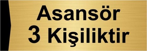 Asansör 3 Kişiliktir 5X20Cm Altın Renk Metal Yönlendirme Levhası