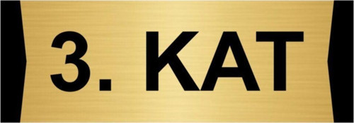3.Kat 5X20Cm Altın Renk Metal Yönlendirme Levhası