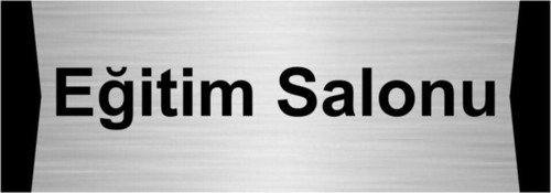 Eğitim Salonu 7X20Cm Gümüş Renk Metal Yönlendirme Levhası