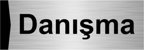 Danışma 7X20Cm Gümüş Renk Metal Yönlendirme Levhası