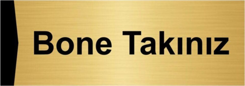 Bone Takınız 5X20Cm Altın Renk Metal Yönlendirme Levhası