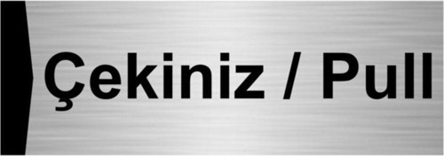 Çekiniz/Pull 10X20Cm Gümüş Renk Metal Yönlendirme Levhası