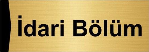 Idari Bölüm 5X20Cm Altın Renk Metal Yönlendirme Levhası