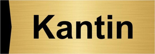 Kantin 10X20Cm Altın Renk Metal Yönlendirme Levhası
