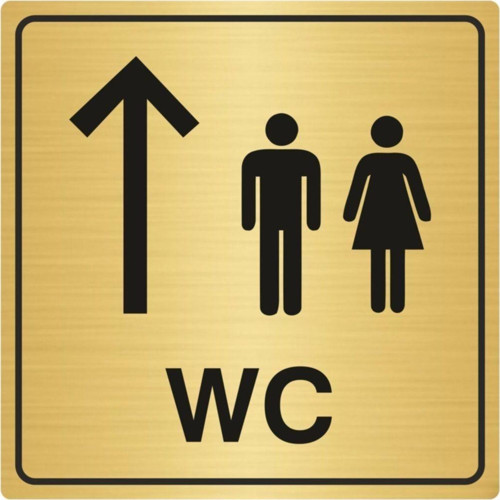 Wc Yönlendirme Levhası Bay Bayan 15Cmx15Cm Sy04 Altın Renk