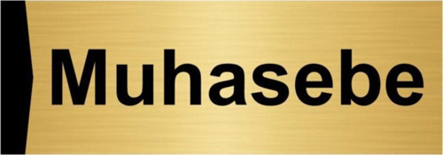 Muhasebe 7X20Cm Altın Renk Metal Yönlendirme Levhası