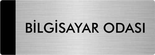Metal Yönlendirme Levhası, Departman Kapı Isimliği Bilgisayar Odası 7X20 Cm Gümüş Renk