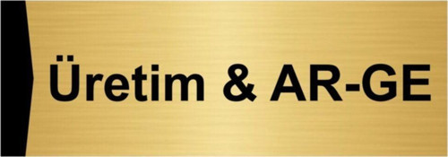 Üretim & Ar-Ge 7X20Cm Altın Renk Metal Yönlendirme Levhası