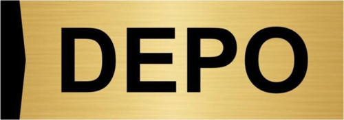 Depo 7X20Cm Altın Renk Metal Yönlendirme Levhası