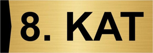 8.Kat 10X20Cm Altın Renk Metal Yönlendirme Levhası