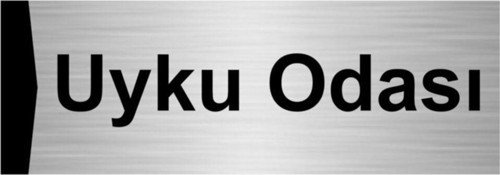 Uyku Odası 7X20Cm Gümüş Renk Metal Yönlendirme Levhası
