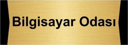 Bilgisayar Odası 7X20Cm Altın Renk Metal Yönlendirme Levhası